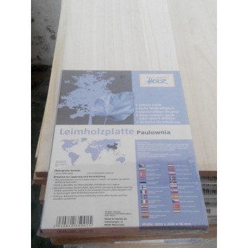paulownia panel with shrink wrapped individually with leaflet for DIY in supermarket